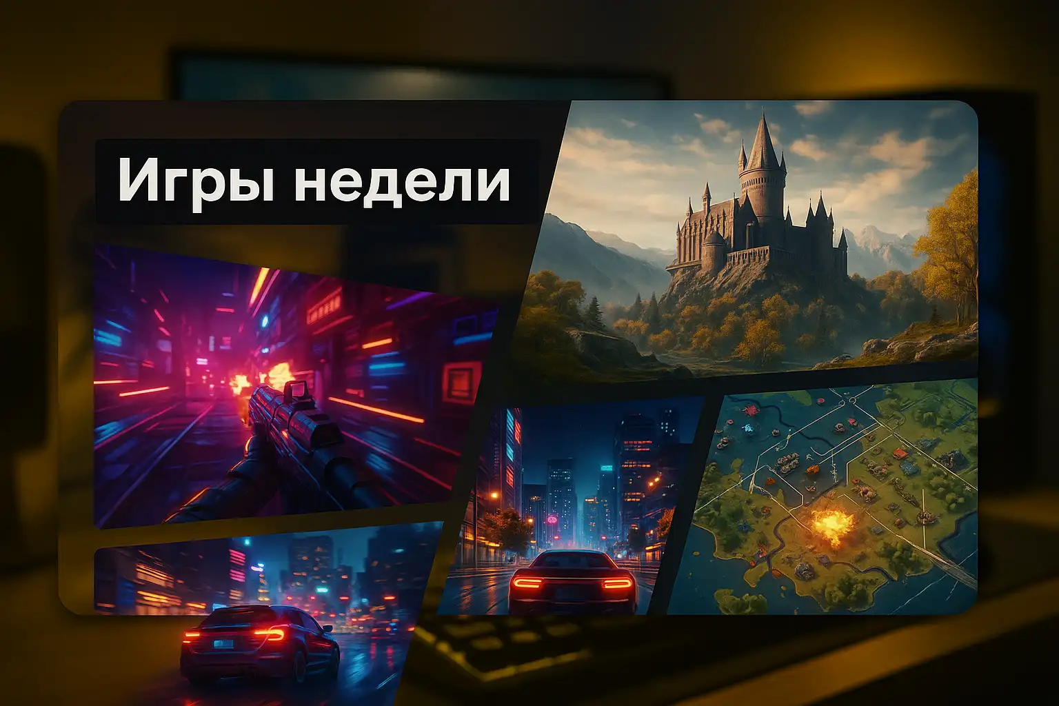 Коллаж обложек популярных игр недели
