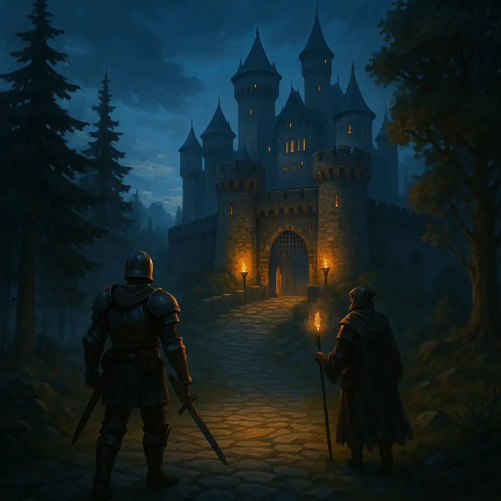 Кадр из фэнтези RPG с замком